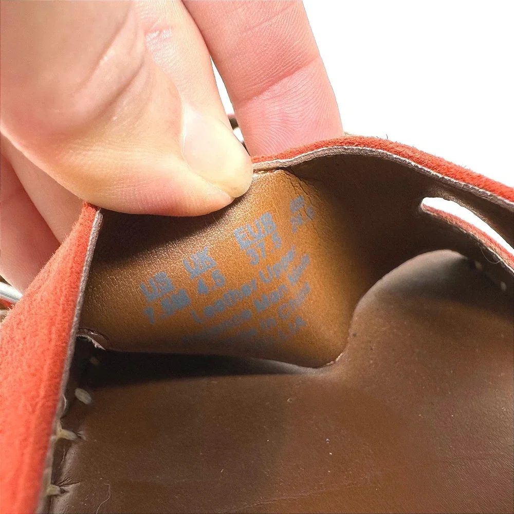 Franco Sarto Pellia Espadrille Platform Sandals Suede Orange Size 7.5‎